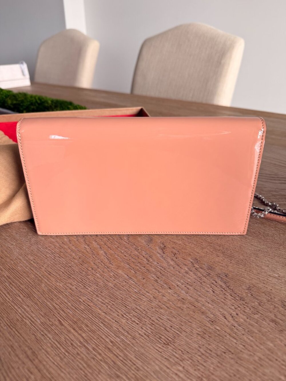 Christian Louboutin Patent Leather Crossbody Clutch in Blush Pink - Picture 2 of 4
